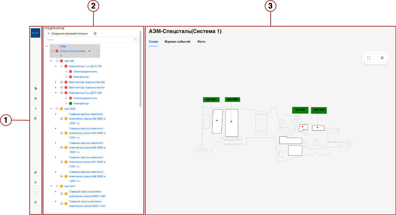 LISU-Monitor — start page and navigation panel